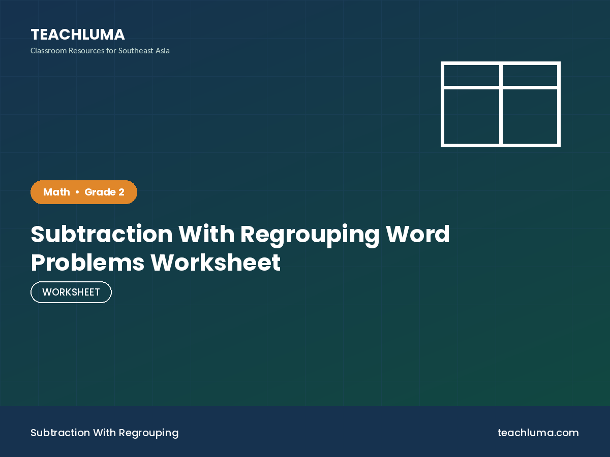 Subtraction With Regrouping Word Problems Worksheet
