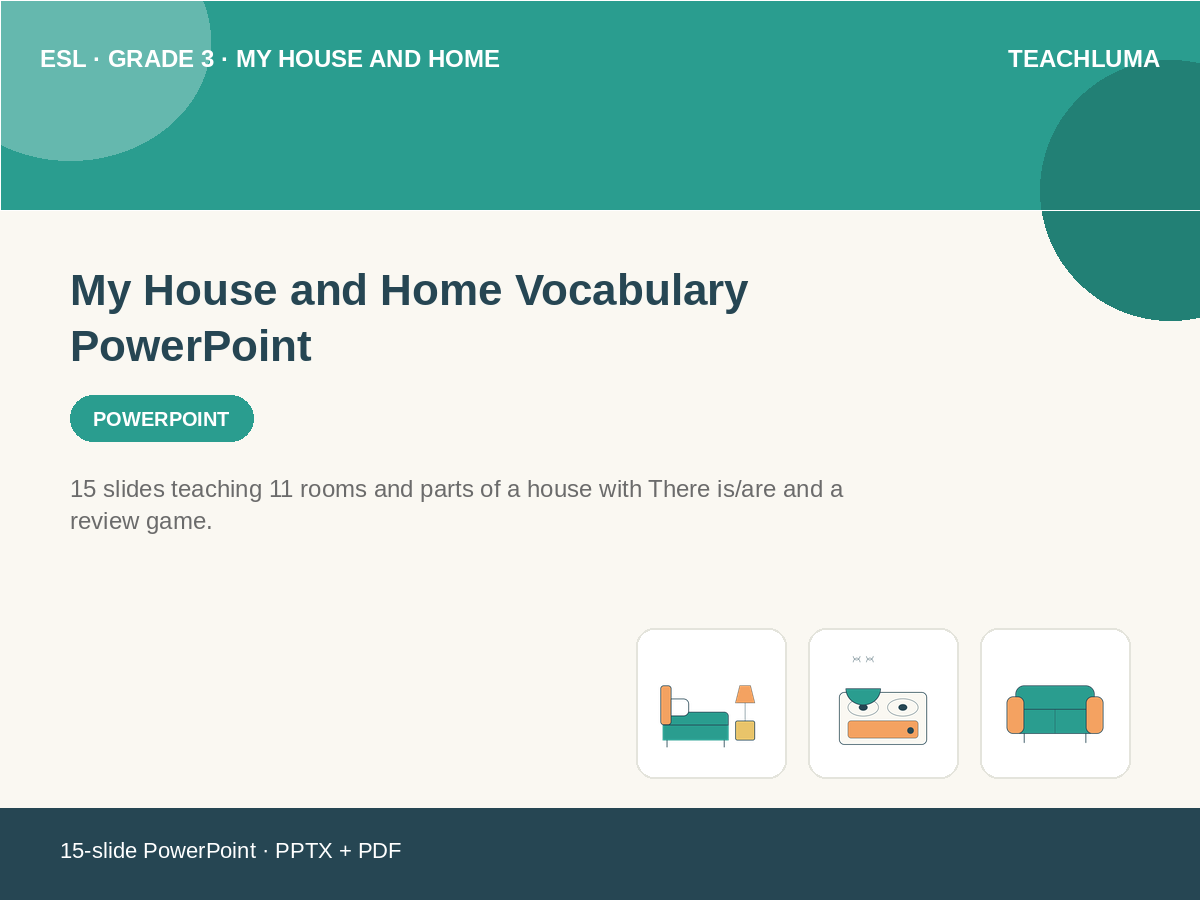 Grade 3 My House and Home Vocabulary PowerPoint
