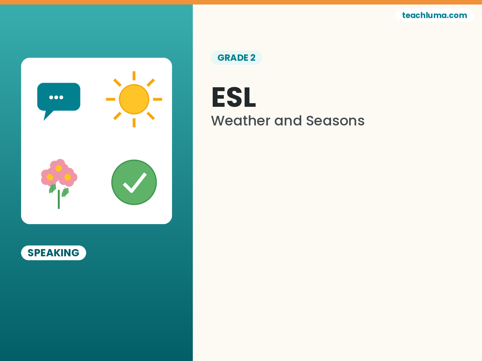 Grade 2 Weather and Seasons Speaking Activity: Partner Interview and Weather Reporter Role-Play