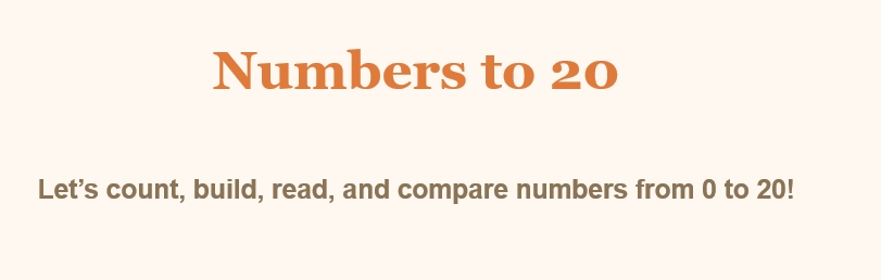 Numbers to 20