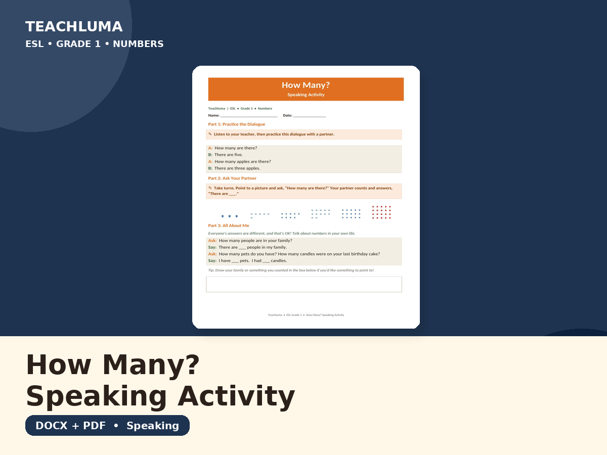 How Many? — Speaking Activity