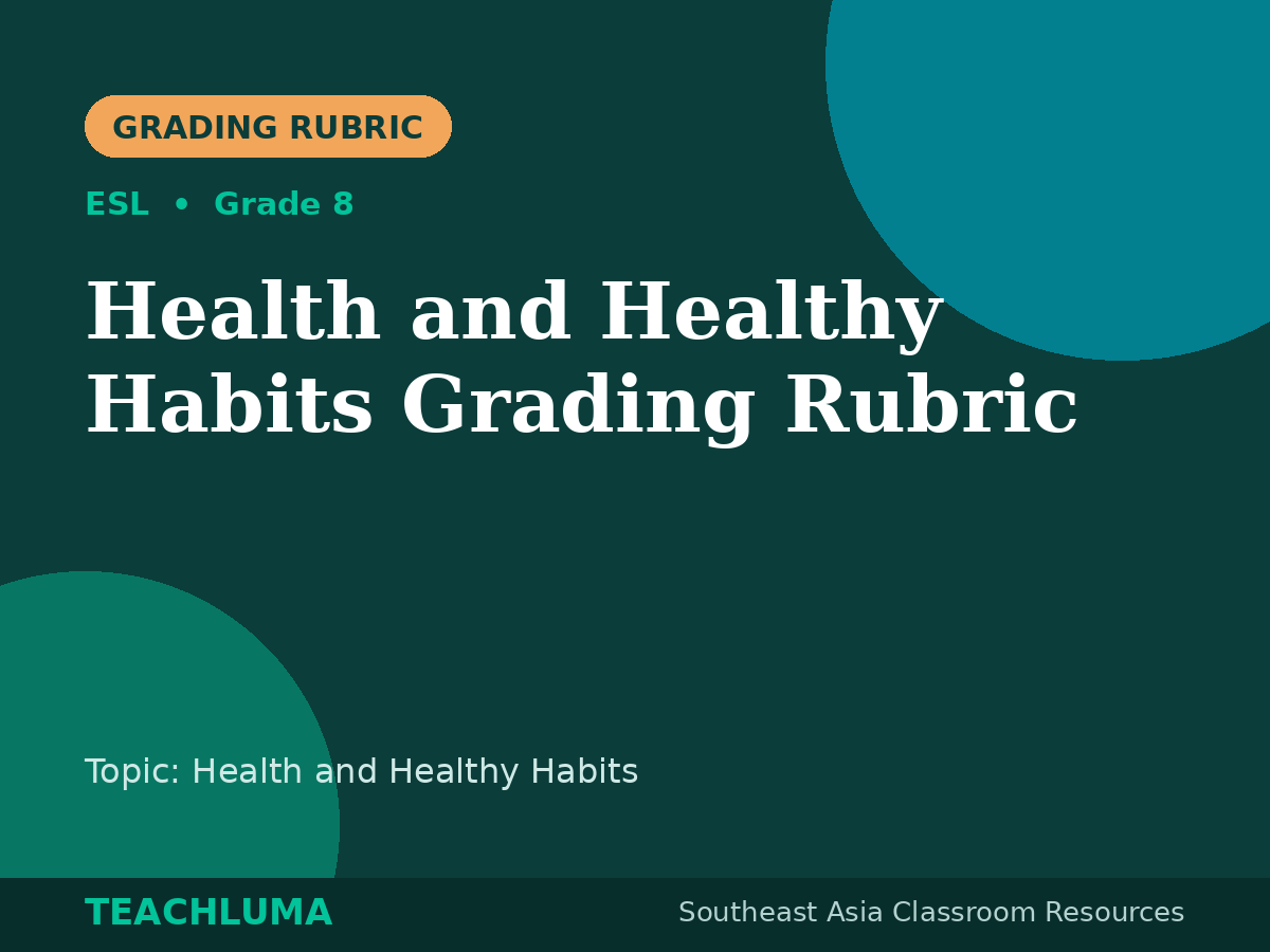 Health and Healthy Habits Grading Rubric