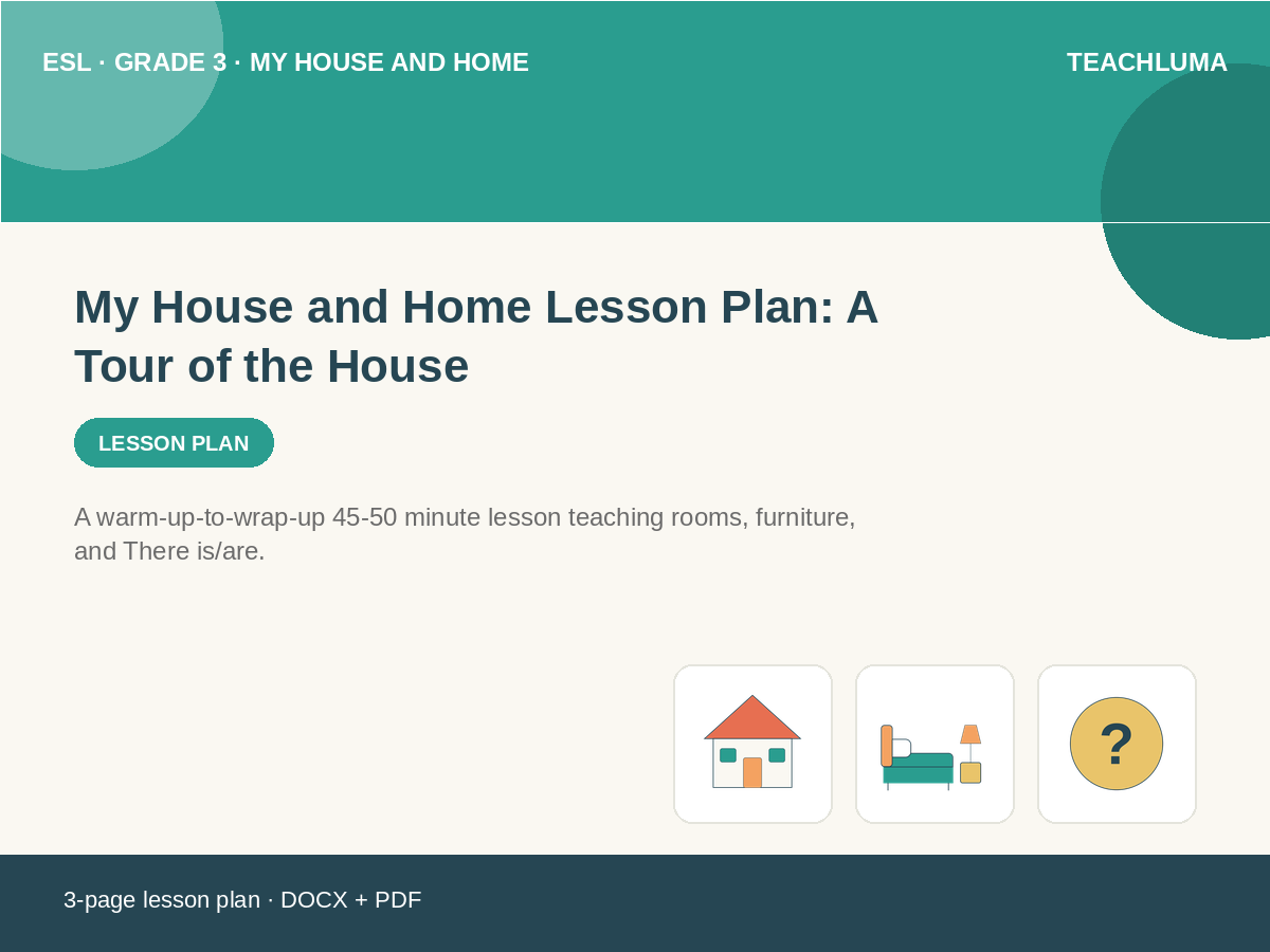 Grade 3 My House and Home Lesson Plan: A Tour of the House