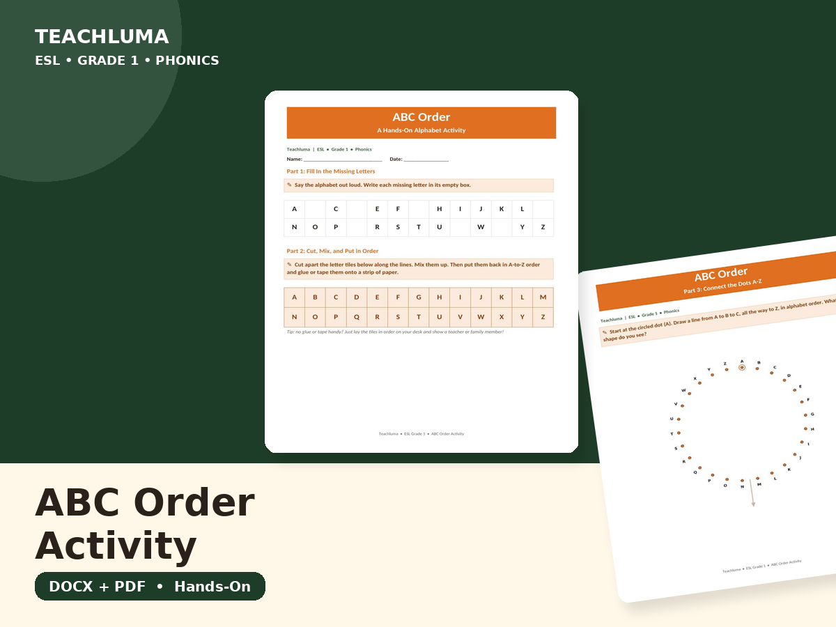 ABC Order Activity