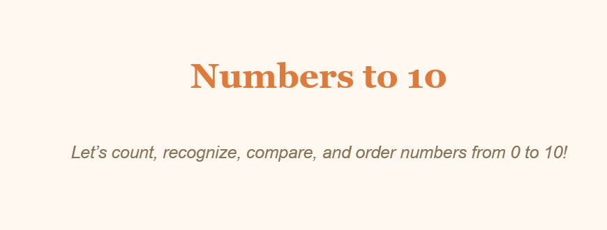 Numbers to 10