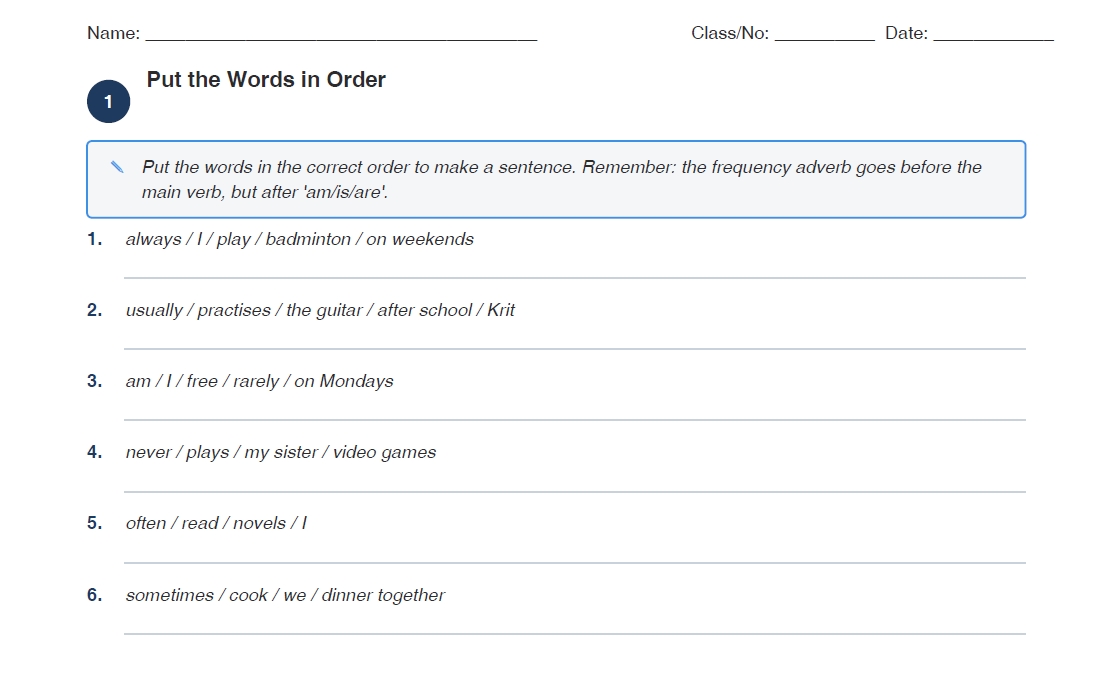 Hobbies and Interest Worksheet For Grade 9 & 10